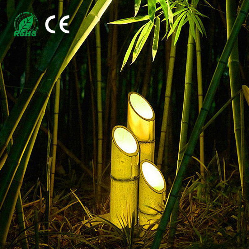 Veilleuse décorative de jardin en bambou