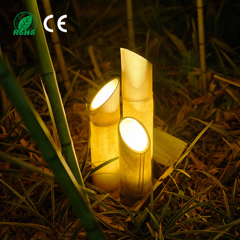 Veilleuse décorative de jardin en bambou