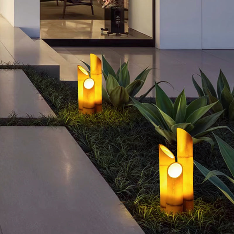 Veilleuse décorative de jardin en bambou