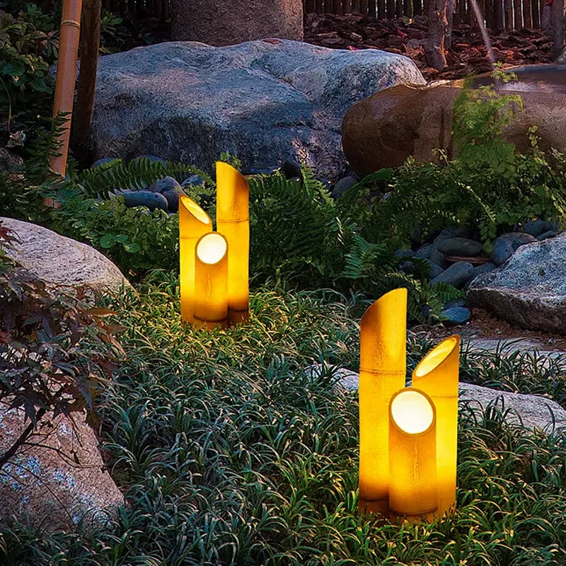 Veilleuse décorative de jardin en bambou