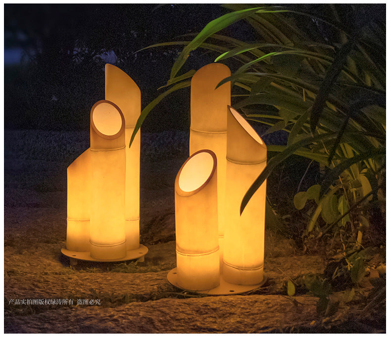 Veilleuse décorative de jardin en bambou