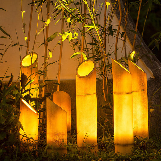 Veilleuse décorative de jardin en bambou
